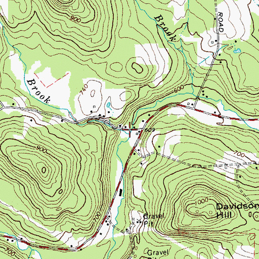 Topographic Map of Chandler Meadow Brook, VT