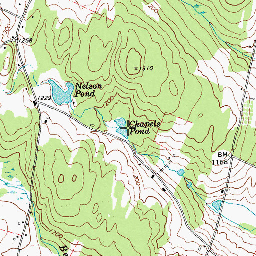 Topographic Map of Chapels Pond, VT