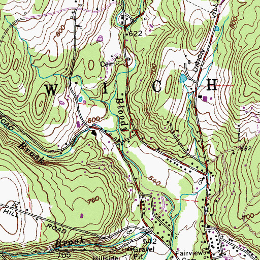 Topographic Map of Charles Brown Brook, VT