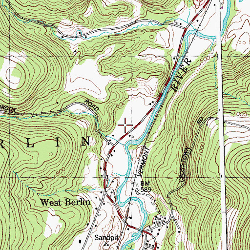 Topographic Map of Chase Brook, VT