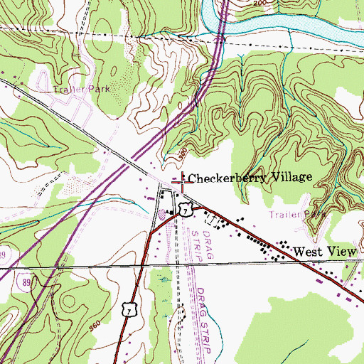 Topographic Map of Checkerberry Village, VT