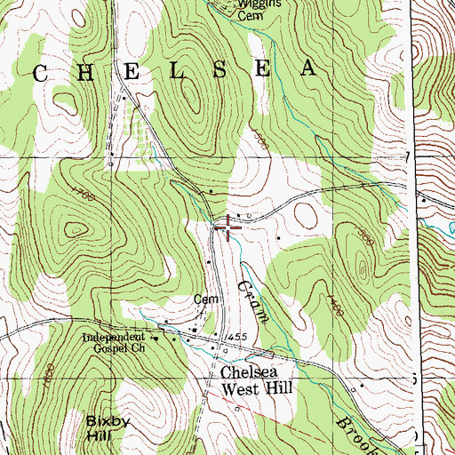 Topographic Map of Chelsea West Hill, VT