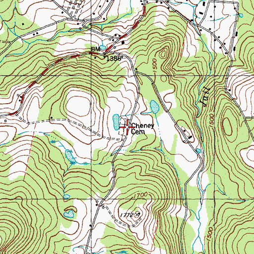 Topographic Map of Cheney Cemetery, VT
