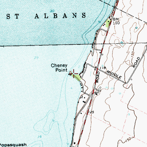 Topographic Map of Cheney Point, VT