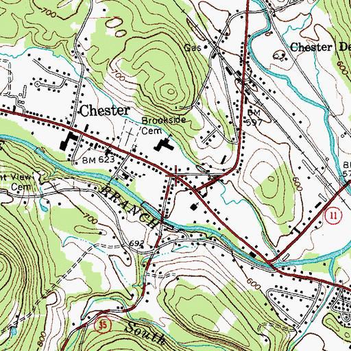 Topographic Map of Chester, VT