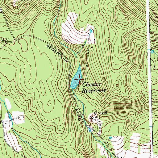 Topographic Map of Chester Reservoir, VT