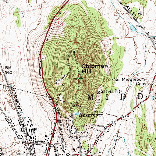 Topographic Map of Chipman Hill, VT