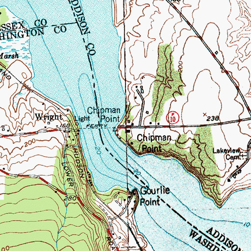 Topographic Map of Chipman Point, VT