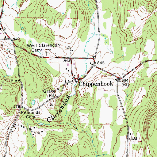 Topographic Map of Chippenhook, VT