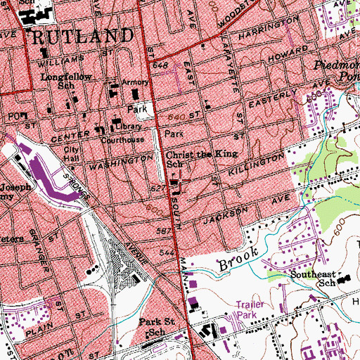 Topographic Map of Christ The King School, VT