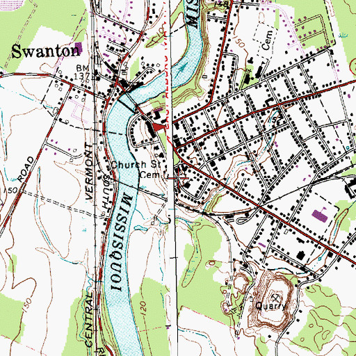 Topographic Map of Church Street Cemetery, VT