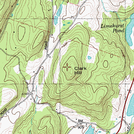 Topographic Map of Clark Hill, VT