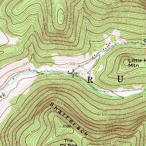 Topographic Map of Clark Hollow, VT
