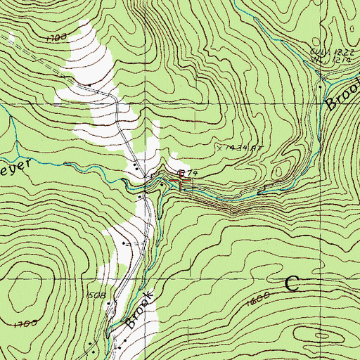 Topographic Map of Clay Brook, VT