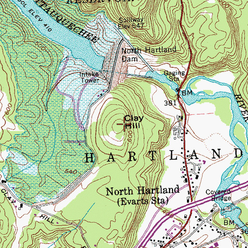 Topographic Map of Clay Hill, VT