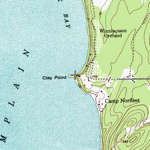 Topographic Map of Clay Point, VT