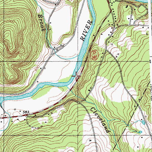 Topographic Map of Cleveland Brook, VT