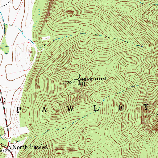 Topographic Map of Cleveland Hill, VT