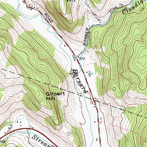 Topographic Map of Cloudland Brook, VT