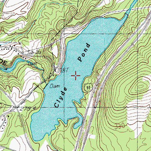 Topographic Map of Clyde Pond, VT