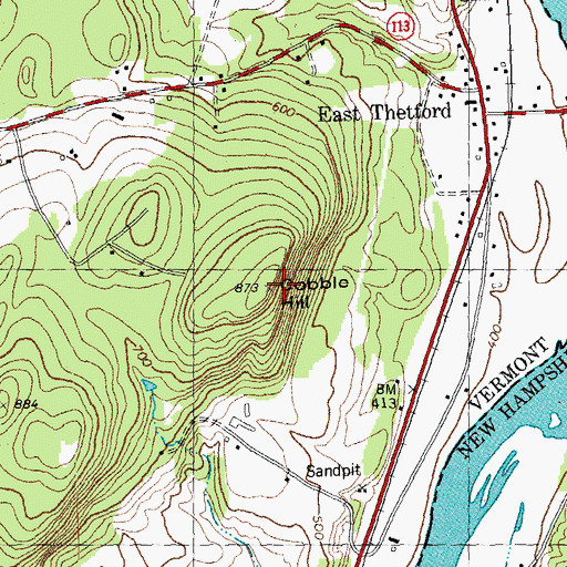Topographic Map of Cobble Hill, VT