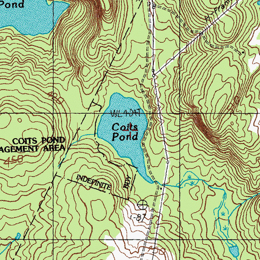 Topographic Map of Coits Pond, VT