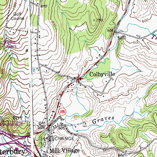 Topographic Map of Colbyville, VT
