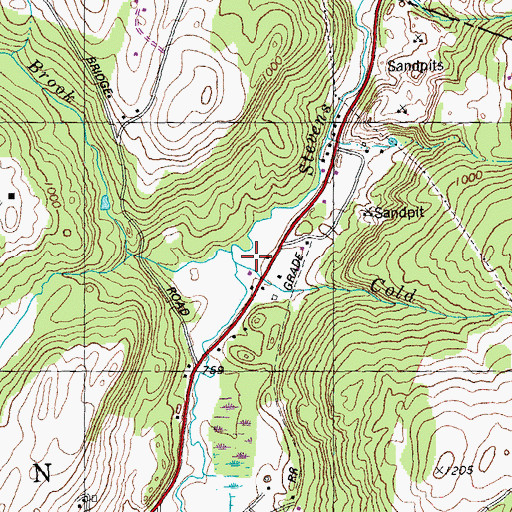 Topographic Map of Cold Spring Brook, VT