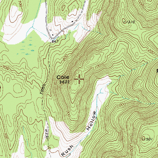 Topographic Map of Cole Hill, VT