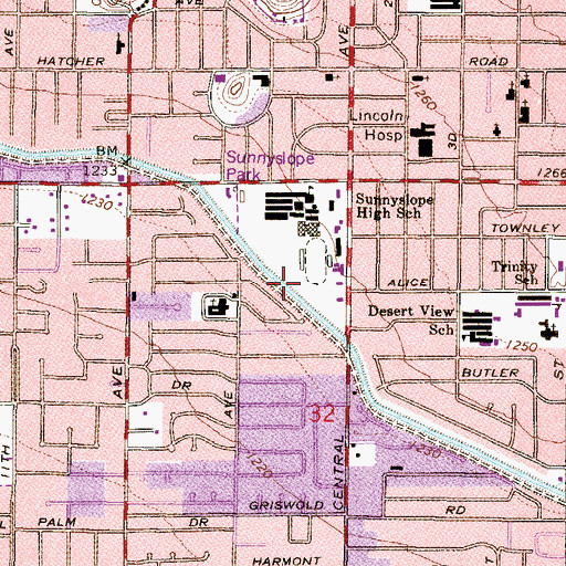 Topographic Map of Herberger Park One, AZ