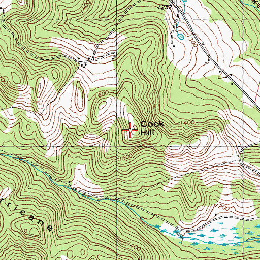 Topographic Map of Cook Hill, VT