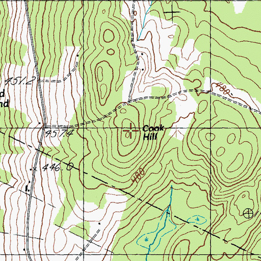 Topographic Map of Cook Hill, VT
