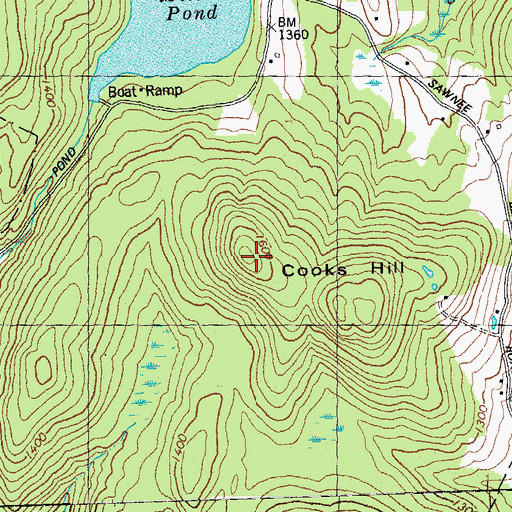 Topographic Map of Cooks Hill, VT