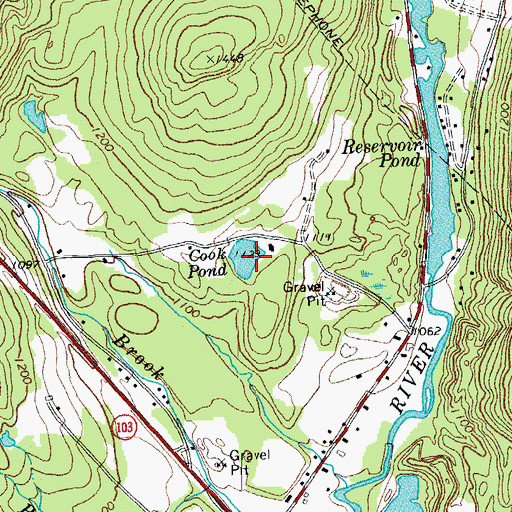 Topographic Map of Cook Pond, VT
