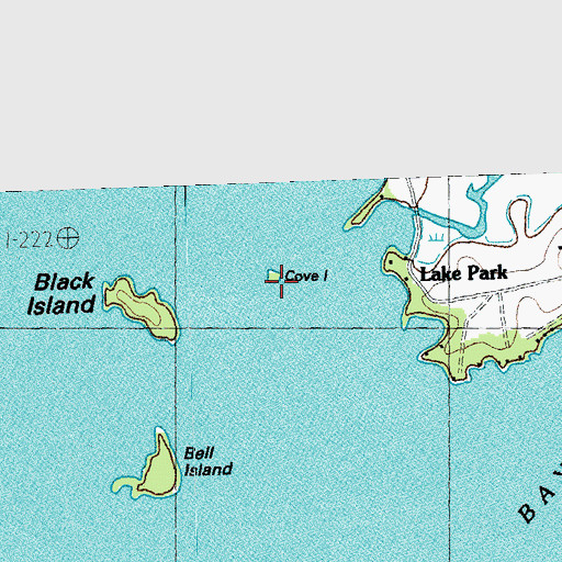 Topographic Map of Cove Island, VT