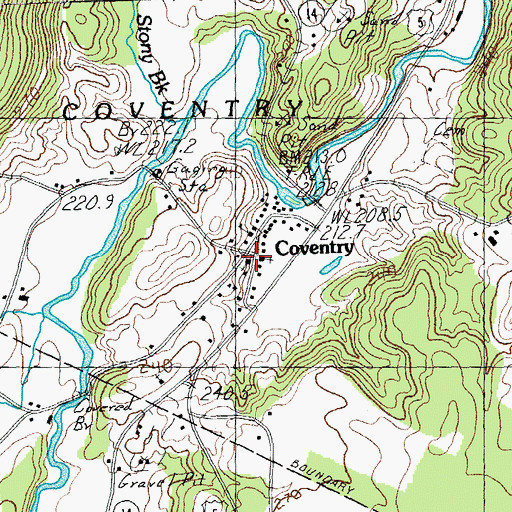 Topographic Map of Coventry, VT