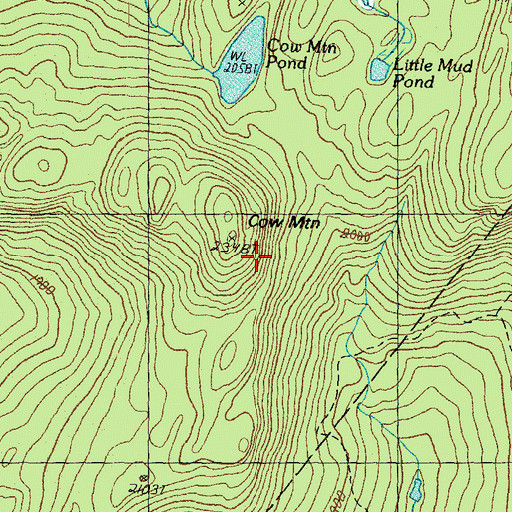 Topographic Map of Cow Mountain, VT