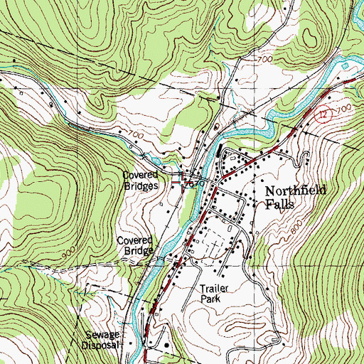 Topographic Map of Cox Brook, VT