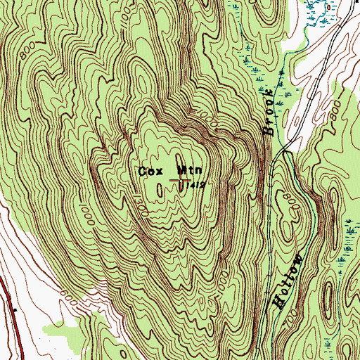 Topographic Map of Cox Mountain, VT