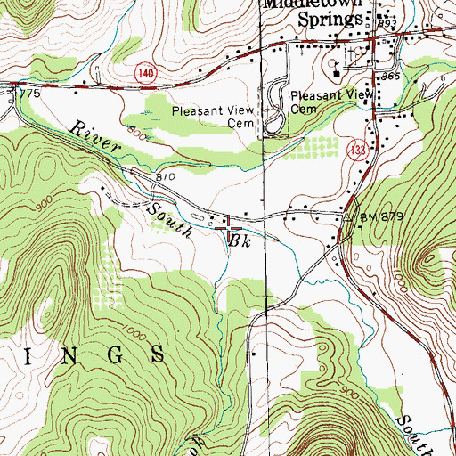 Topographic Map of Coy Brook, VT