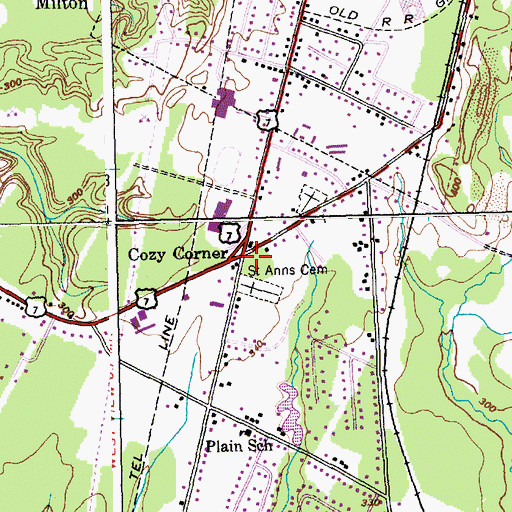Topographic Map of Cozy Corner, VT