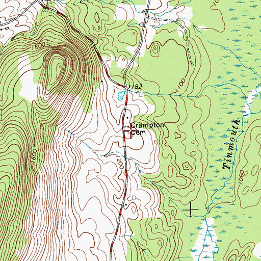 Topographic Map of Crampton Cemetery, VT