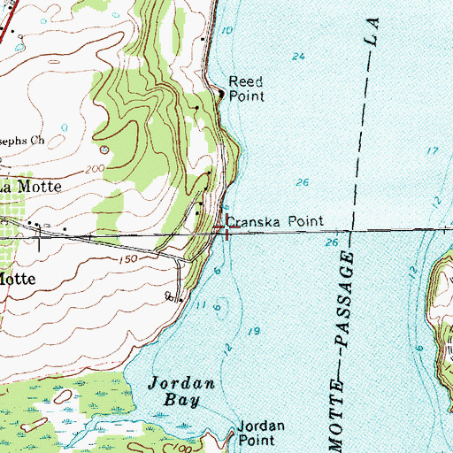 Topographic Map of Cranska Point, VT