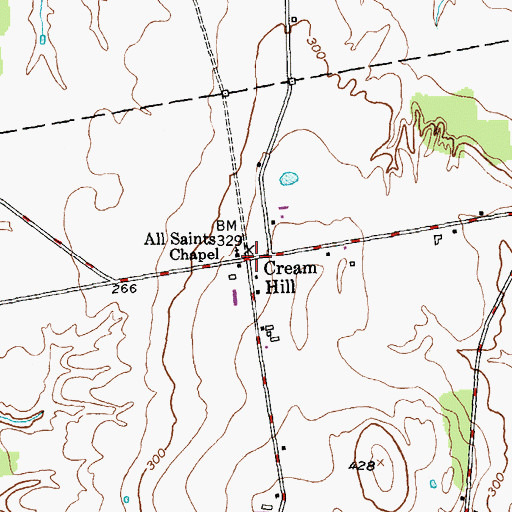 Topographic Map of Cream Hill, VT