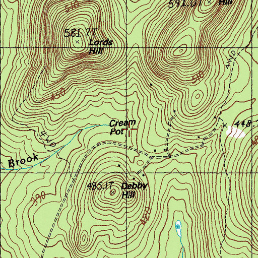 Topographic Map of Cream Pot Meadow, VT