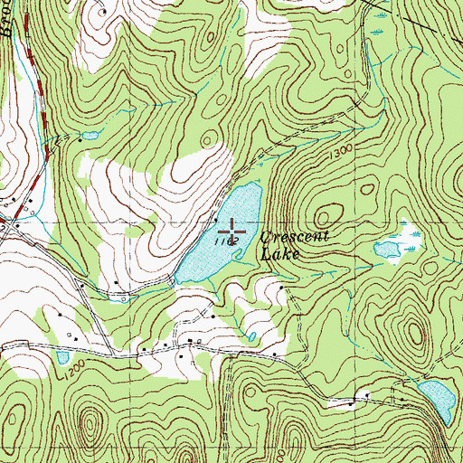 Topographic Map of Crescent Lake, VT