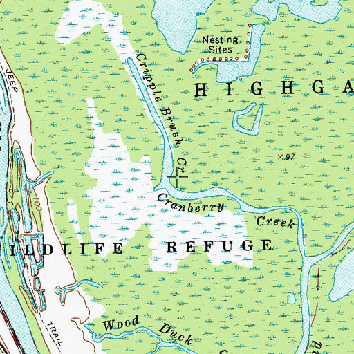 Topographic Map of Cripple Brush Creek, VT