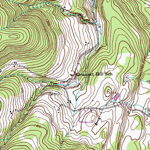 Topographic Map of Crossett Hill School, VT