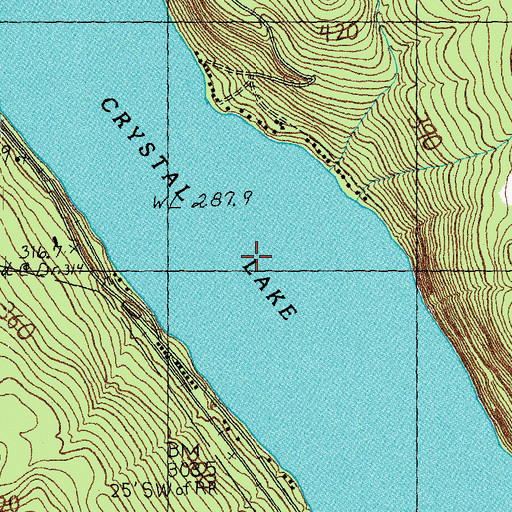 Topographic Map of Crystal Lake, VT