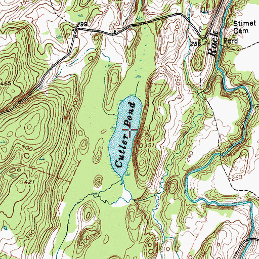 Topographic Map of Cutler Pond, VT